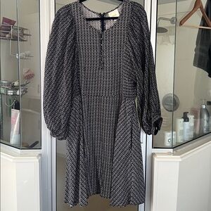 Anthropologie Black and White Patterned Dress